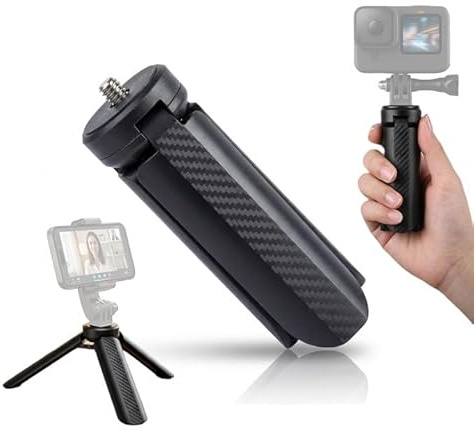 Mini Tripod for DJI Osmo Pocket 3 Camera Phone, Portable Desktop Tripod Selfie Stick Vlog Stand, Anti-slip camera tripods for Pocket 3 & Action/iPhone/Go Pro/Insta360 X5 Camera, 1/4 Screw Vlogging