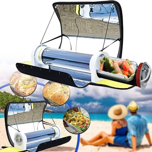WEIZIIA Four Solaire Camping, Four Solaire Portable pour Barbecue, Barbecue Solaire Pliable avec Boîtes en Aluminium, Température Maximale De 288 °C, Idéal pour La Randonnée, Et Les Fêtes De Famille