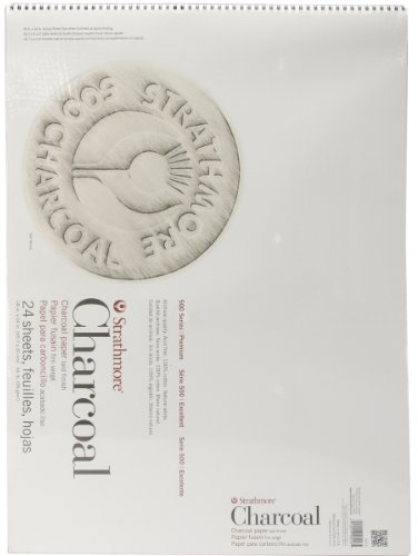 Pro-Art Strathmore 560-3 500 Series Charcoal Pad, White, 18x24 Wire Bound, 24 Sheets