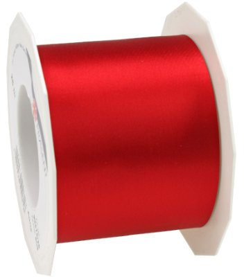 PRÄSENT ADRIA/SATIN rot, 25 m Satinband zum Einpacken von Geschenken, 72 mm Breite, Geschenkband zum Dekorieren & Basteln, Dekoband für Präsente, zu jedem Anlass