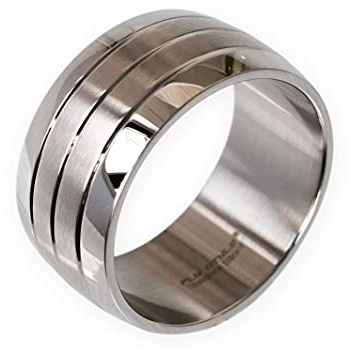 Fly Style Ring aus 316L Edelstahl - Hochwertiger Breiter Bandring für Männer - Schlichte und Stylische Herrenringe - auch für Ihn als Ehering oder Verlobungsring, Ring Grösse:22.0 mm