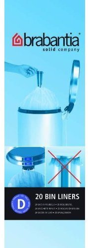 selectric 3x Brabantia Smartfix Bin Liners, Size D, 15 Litre, 20 Bag Roll