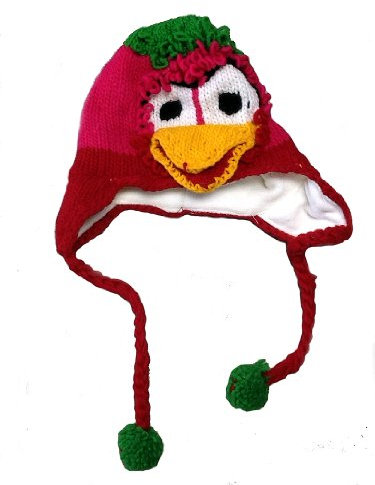Alpacaandmore Rote unisex warme Kinder Ohrenklappen Winter Mütze Modell Figur Angry Bird (3 Jahre)