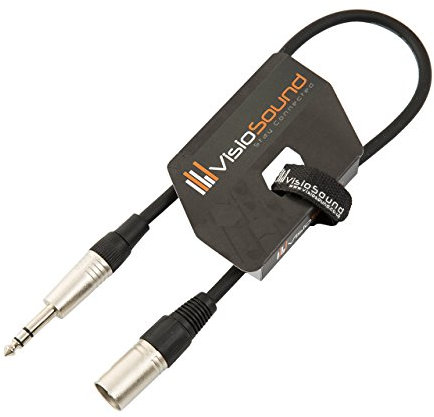 VisioSound Male XLR to 6.35mm Stereo TRS Jack Lead/Balanced Signal/Audio Speaker Cable 0.5m Black