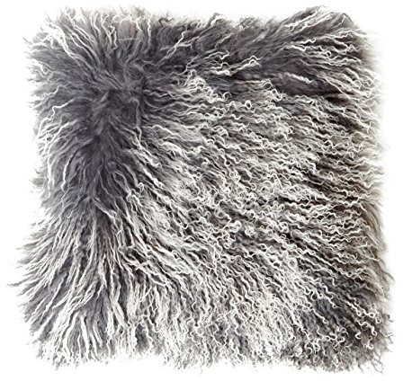 Reissner Lammfelle Tibet Lammfell Kissenbezug langflorig 40x40cm JAY33 Farbe dunkelgrau (Tops)