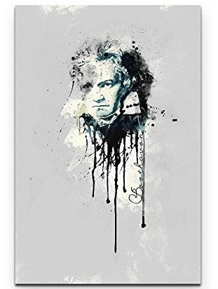 Paul Sinus Art Ludwig van Beethoven 90x60cm auf Leinwand gespannt fertig zum aufhängen