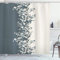 ABAKUHAUS à Fleurs Vintage Rideau de Douche, Baroque Antique, Ensemble de décoration de Salle de Bain en Tissu avec Crochets, 175 x 200 cm, Gris Charbon Beige