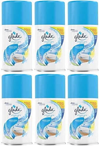 6 x GLADE Automatic Refill AIR FRESHENER Clean Linen 269ML
