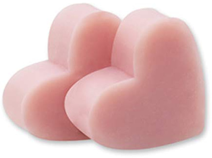 4 Stck. Seifenherzen - Florex Schafmilchseife - Duft MAGNOLIE - ROSA, Herzen