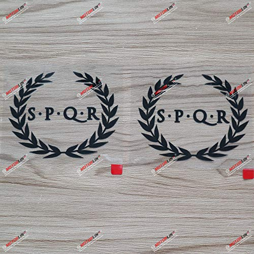 2er-Set Schwarz, 10,2 cm SPQR Banner des antiken Rom Decal-Aufkleber, Auto-Vinyl, römisch, ohne Hintergrund
