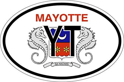 Akachafactory Sticker Aufkleber Nationalitätenkennzeichen Flagge Fahne YT Mayotte