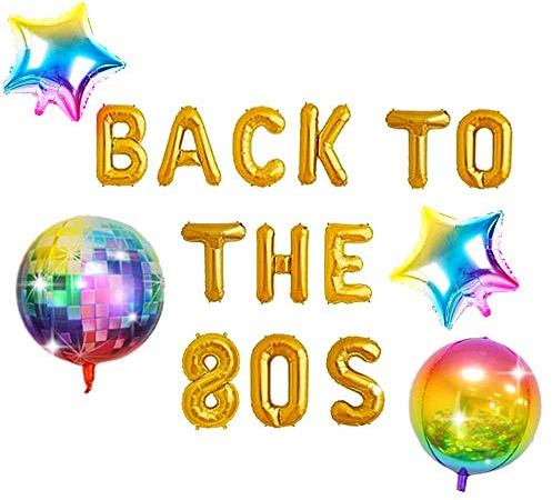 JeVenis Zurück zu den 80er Jahren Ballon Banner 80er Jahre Retro Party Ballon 80er Jahre Party Dekorationen 80er Jahre Partyzubehör 80er Jahre Foto Hintergrund