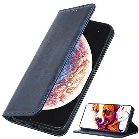 BRAND SET Funda para Alcatel 1SE 2020 Funda de Cuero con Tapa Plegable Material de PU con Función de Soporte Hebilla Magnética Invisible Funda Ultrafina Carcasa para Alcatel 1SE 2020(Azul)