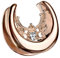 Halbrunder Flesh Tunnel Ohr Plug Piercing Spreader Halbrund Creole Ohrring Ohrpiercing Stahl Tribal mit Strass Glitzer Kristall Rosegold 10mm