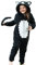 Tutina per ragazzi o ragazze in pile super morbido nero bianco gatto gattino con coda – Costume da animale AllinOnes per bambini dai 2 ai 13 anni, Gatto nero Wht, 10-11 Anni