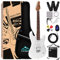 Eastrock 39 inch Full-Size Electric Guitar Kit for Junior Beginners, Starter Electric Guitar with 10w Amplifier Bag Capo Shoulder Strap String (39 Right Handed, White)
