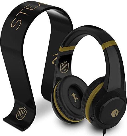 Stealth Gold Edition Casque de Jeu Supra-auriculaire avec Support et Microphone Flexible pour PC, Mobile et Tablette, Xbox One, PS4, Nintendo Switch, Confortable et Durable, Prise Audio 3,5 mm, câble