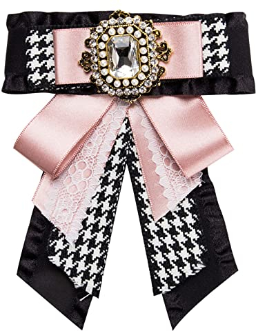 Anawkaia Schleifenbrosche Damen Brosche mit Strass Schleifenbrosche Strass Brosche Damen Vintage Broschennadeln Bekleidungs Schmuck (Rosa)