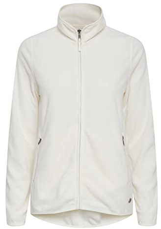 OXMO OXRikka Veste polaire pour femme avec col montant Coupe droite, Cloud Dancer (114201), XL