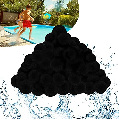 YRHome Filterball für Sandfilteranlagen Filterbälle 2100g Filter Ball Sandfilter ersetzen 75 kg Poolfiltersand langlebige für Pool Pumpe Sandfilter, Schwimmbad, Filterpumpe Schwarz