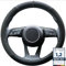 S-TETIC® Premium Lenkradbezug aus Alcantara + Nappaleder | Schwarze 12-Uhr Markierung | Universalgröße 36-38 cm | Lenkradcover | Sommer und Winter