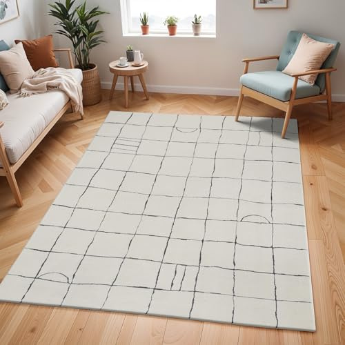 Livabliss Hope Boden Geometric Rug, Living Room, Boho – 160x213 cm, Cream