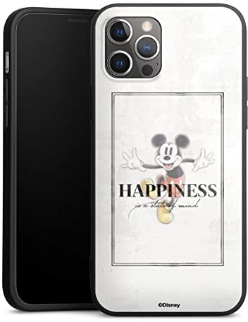DeinDesign Cover in Silicone Premium Compatibile con Apple iPhone 12 PRO Custodia del Telefono Cellulare Nero Cover Disney100 Topolino Felicità