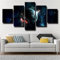 Bilder Leinwandbilder Planet Erde Sterne Beleuchtet Vlies Leinwand 5 Teilig Wandbilder Kunstdrucke Wandbild Bild Auf Kunstdruck Wanddeko Wand Wohnzimmer Wanddekoration Deko Modern 200X100 Cm / 79X40