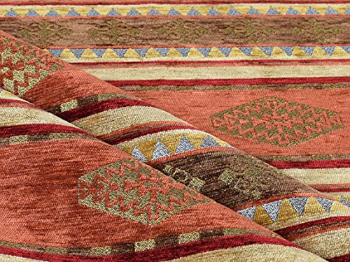 Kelim-Muster Polsterstoff Kelim Bohemian Boho Tapisserie Tribal Südwesten Türkisch Persisch Marokkanisch Mexikanisch Ethno Stoff Meterware (4)