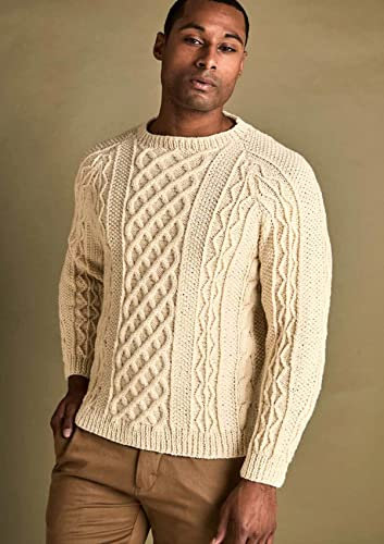 Wendy Aran Knitting Pattern for Mens Cable Knit Jumper Sweater (6164)