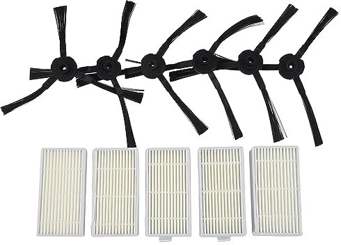 Seitenbürstenfilter-Set für Lidl für SilverCrest SSR 3000 A1 Roboterstaubsauger, 5 HEPA-Filter, 6 Seitenbürsten, 11-teilig