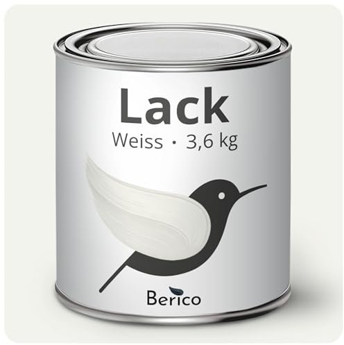 Berico Buntlack - Weiss - 3,6 Kg - 4in1 Premium Acryllack - Für Innen und Außen