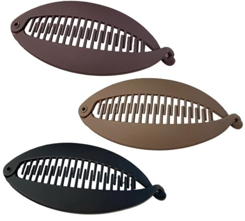 QOWUXHZ 3 Piezas Banana Clip Pelo Forma De Pez Resina Pinzas Para El Cabello Abrazadera Mujeres Accesorios Pinzas Para El Pelo De Cola De Caballo Para Mujeres Y Niñas Cabello Grueso Y Rizado