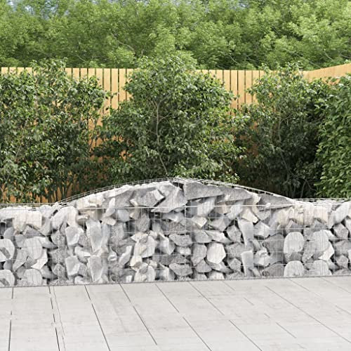 DYRJDJWIDHW Pot Fleur extérieur XXL,Pot de Fleur connecté,Panier de gabions arqué 400x50x6080 cm Fer galvaniséConvient pour Les patios, Les balcons et Les Jardins