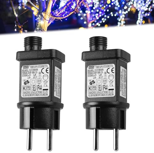 WIYETY LED Netzteil 31V: 2 Stück 6W 8 Modi Lichterkette Netzteil Adapter, LED Niederspannungs Transformator für Weihnachtsbeleuchtung, Lichternetz, Lichterkette, Eisregen, Netzlichter
