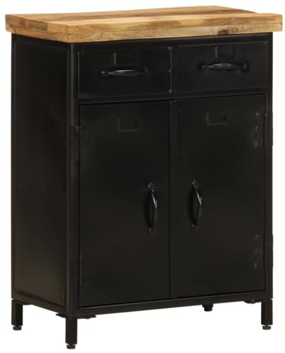 vidaXL Sideboard, Kommode mit Stauraum, Anrichte Schrank für Wohnzimmer, Beistellschrank Mehrzweckschrank Highboard, Massivholz Mango