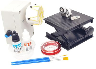 Milageto Fishing Winding Machine Set Fishing Rod Building Drying System USB Fishing Rod Building Machine for Rod Dryer Rod Wrapping, with 30g Clear Glue