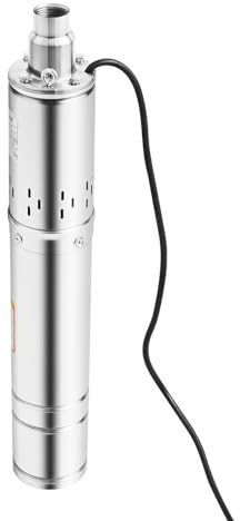 Tiefbrunnenpumpe Brunnenpumpe Tauchpumpe Edelstahl 3,5 Zoll 500 W Fördermenge 2 m³/439.94 gal/h max. Förderhöhe 100m/328.08 ft für Landwirtschaftliche Bewässerung Landschaftsbau mit 15 Meter Kabel
