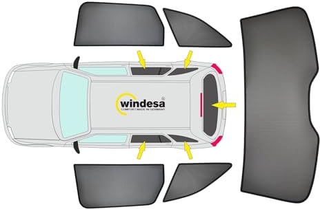 Premium SunClip Auto Sicht- & Sonnenschutz kompatibel mit Citroen Spacetourer XL 2020- INKL Tasche (Nicht geeignet für Fahrzeuge mit Schiebefenster)
