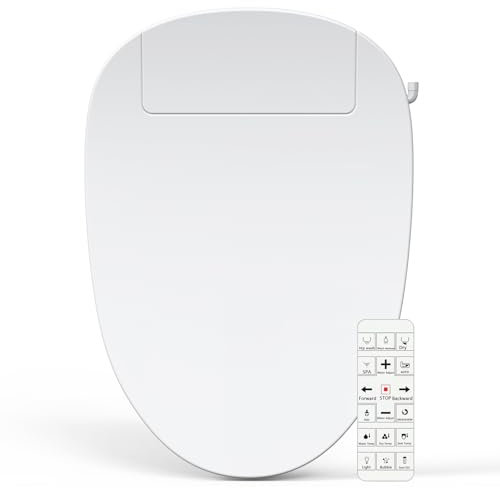 Soningsimi Smart Bidet Toilet Seat Elongated, Unlimited Warm Water, Heated Toilet Seat, Warm Air Dryer, Rear and Front Washing, Soft Closed Toilet Lid, Night Light, Requires Outlet,white