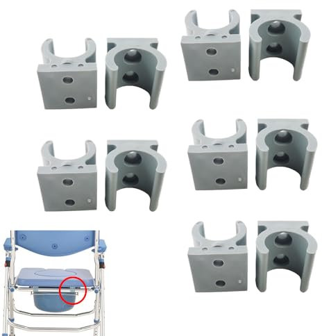 DeaHea 10 Pack Toilet Seat Riser Cushion Mount Clamp Replacement Raised Toilet Seat Pad Bracket Clips for Adjustable Raised Toilet Seat with Handles Padded Seat Senior Elderly Elevated Toilet Seats