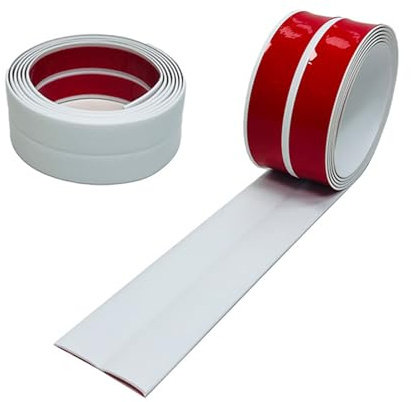 Weichsockelleiste, 3 m PVC Winkelprofil Kunststoff Selbstklebend für Küche und Badezimmer, Selbstklebende Abschlussleiste, Flexible Knickleiste, Fugendichtungsband (Weiß, 20 x 20 mm)