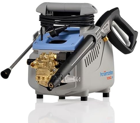 Hidrolimpiadora Kränzle K 1050 P – 130 Bar, 450 l/h, 230V, Motor 2800 RPM, Parada Total, Pistola de Seguridad, Lanza Chorro Plano, Compacta y Profesional para Uso Doméstico