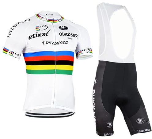 assocauicy Herren Fahrradtrikot Set Kurzarm Atmungsaktives Rennrad Trikot mit 4D-Gel-Polster Kompression Radsportbekleidung