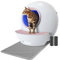 ELS PET Cat Litter Tray Self Cleaning Litter Box, G1 Automatic Cat Litter Box, Self-Cleaning Robot with Smart APP Control and Health Monitoring, Includes 2 Roll Trash Bag & Litter Mat, White