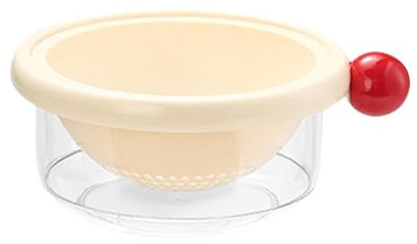 FLCPJGV Colador de Cocina, Cesta para enjuagar, Set portátil 2 en 1 para ensaladas y Pasta, Blanco 18x7.5cm, Individual