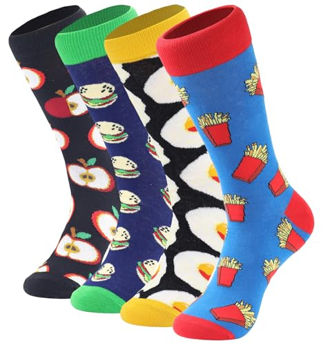 BISOUSOX Socken Herren Lustige Socken Baumwolle Größe 40-46 Bunte Socken Lustig Geschenk für Männer Fun Geburtstagsgeschenk