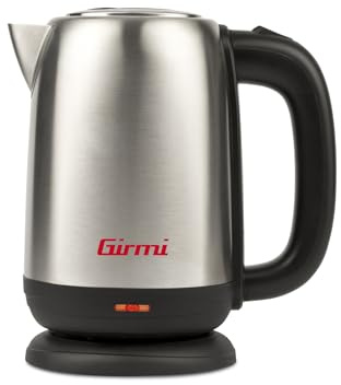 Girmi BL34 Bollitore Elettrico, 2200W, Capacità 1,7 Litri, Caraffa Inox Graduata, Spegnimento Automatico, Base girevole 360°