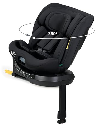 MS BabyWorld – DENVER y CAPRI – Silla de coche I-Size Grupo 0/1/2/3 | 40-150 cm | Isofix y Top Tether | Nacimiento a 12 años (0-36 kg) | Contramarcha 18 kg | Giratoria 360º Universal (Capri Negro)