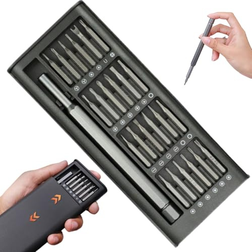 Precision Screwdriver Set 24 in 1 Strong Magnetic Aluminium Screwdriver Set Multi-Purpose for Eyeglass/Laptop/Watch/Keyboard/Toy Repair & More